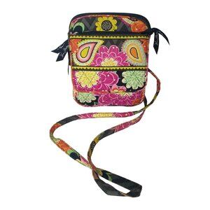 Vera Bradley Floral Crossbody Bag Adjust Strap Zipper Closure Retired